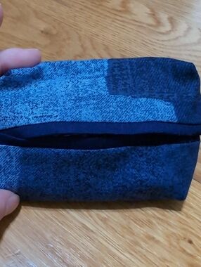 Blue Textured Fabric Pocket Tissue Holder